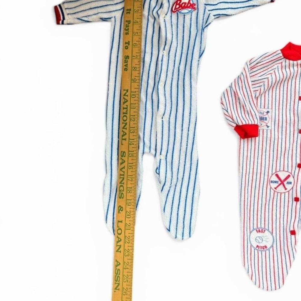 Vintage sportcore baby boys  pajamas baseball theme bundle - Picture 5 of 8